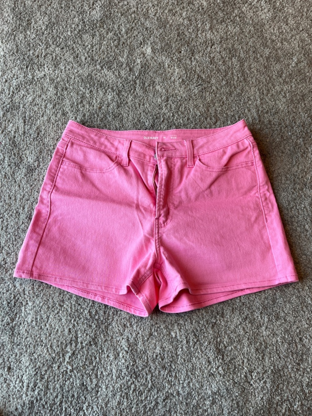 Old Navy High-Rise WOW Bright Pink Denim Shorts